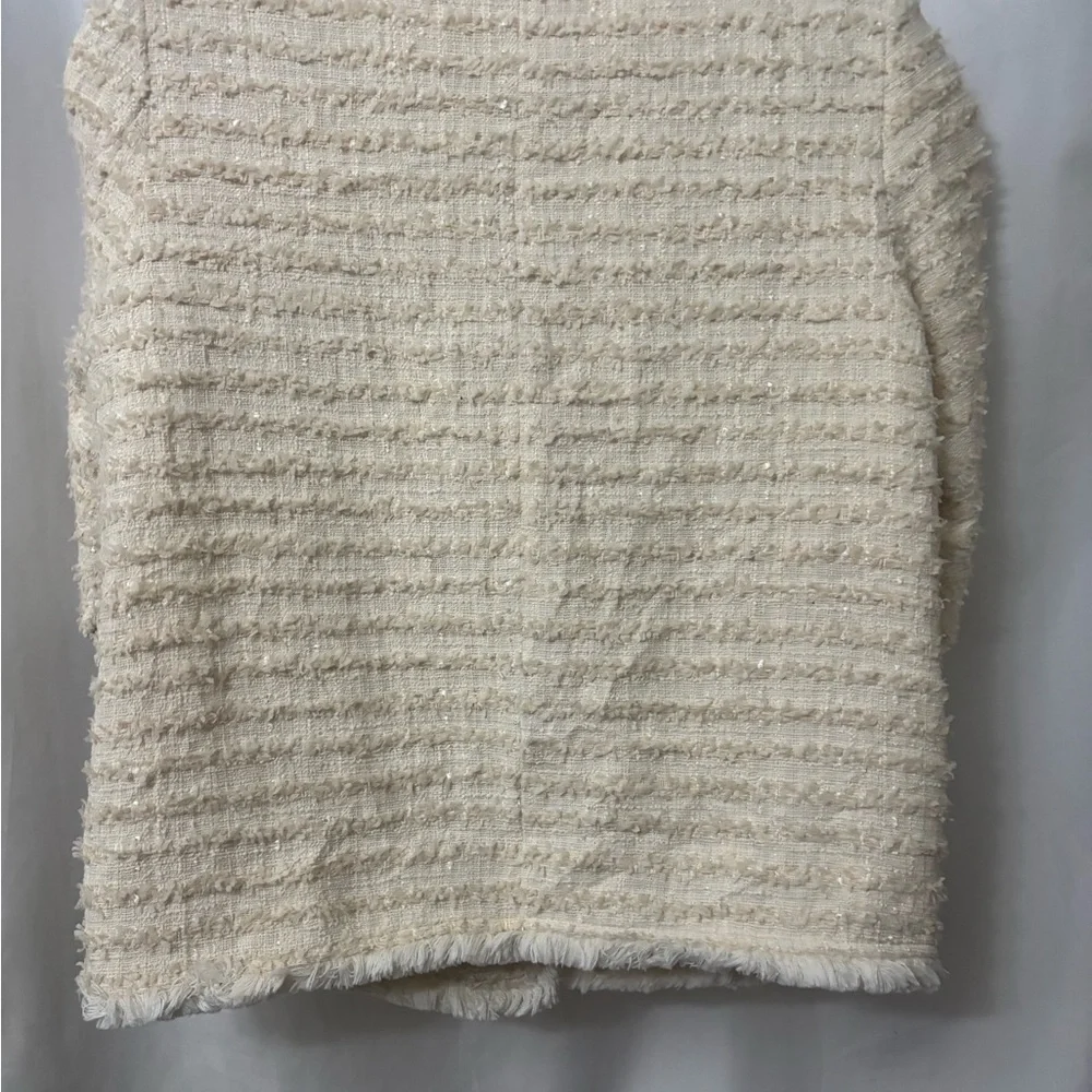 SANFU Cream Textured Blazer with Gold Accents